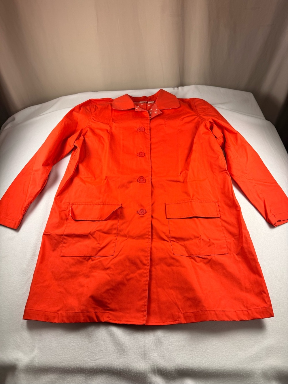Isaac Mizrahi Orange Single-Breasted Trench Coat 347